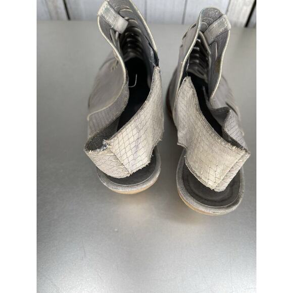 Free People Far Hills Leather Ankle Booties 38 Gray Cap Boho Festival Spain - Picture 7 of 7